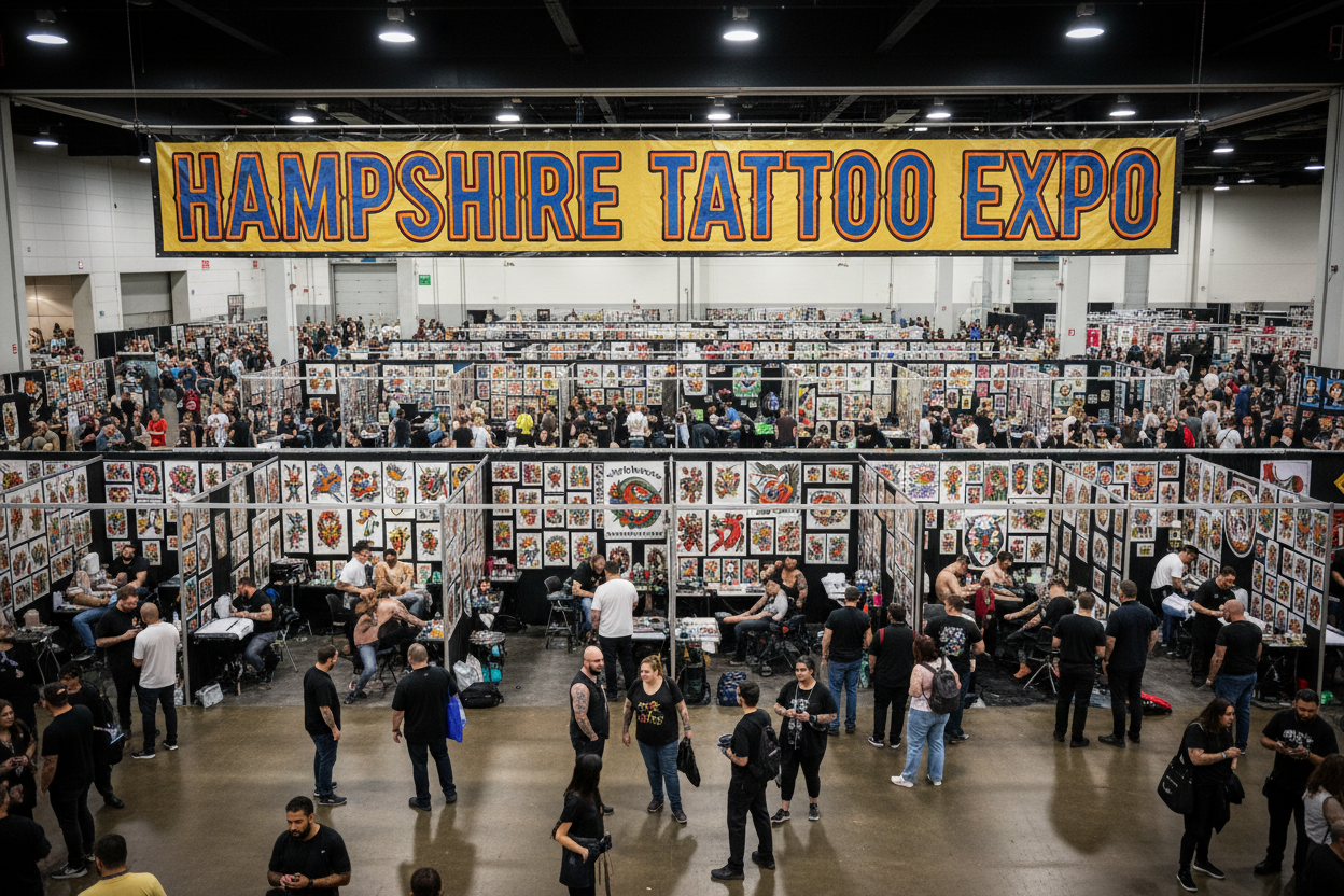change the banner at the top to say Hampshire tattoo expo instead of ink masters expo